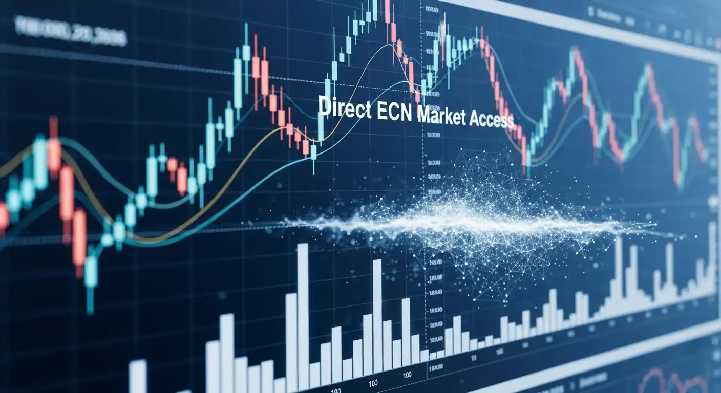 رسم بياني يوضح كيفية عمل أفضل منصة تداول ECN حيث تتصل مباشرة بشبكة سيولة عالمية